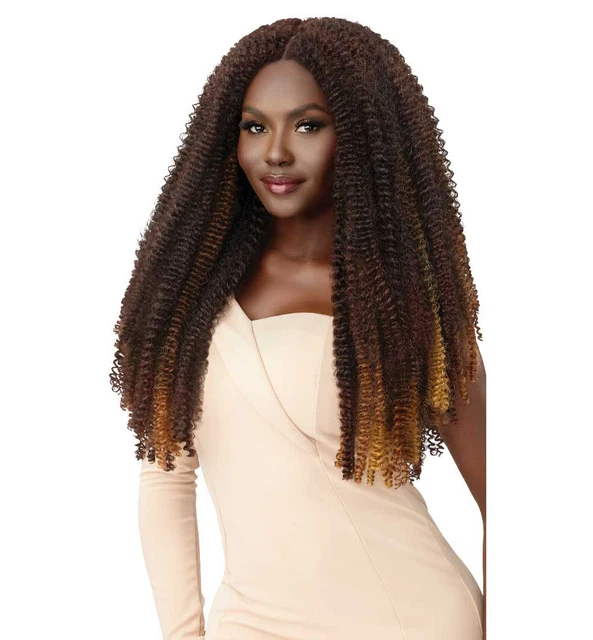 Tresses à Crochet Outre Springy Afro Twist 61cm - Lot De 3, Couleur 1B, Fibres Synthétiques