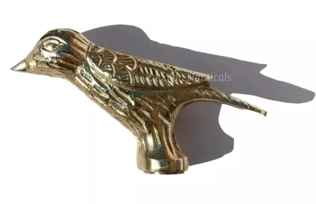 Collectable Handmade Solid Brass Bird Designer walking stick Handle