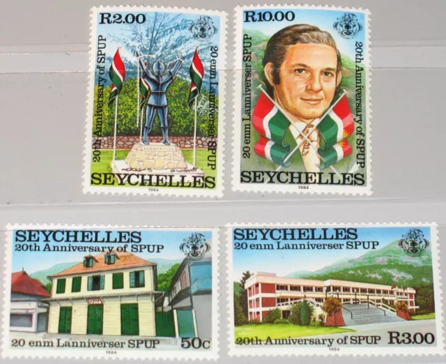 SEYCHELLES SEYCHELLEN 1984 558-61 542-45 20Ann Founding Peoples United Party MNH