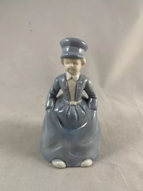 Vintage Porcelain Dutch Boy Decorative Hand Bells Blue Single Boy Only