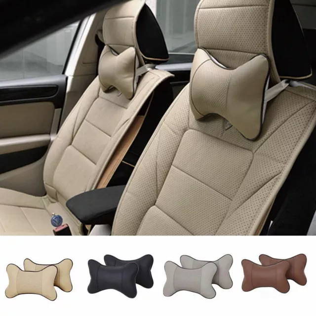 2PCS Car Seat Head Neck Rest Support Cushion Pad HeadRest Bone Safety Pillow AU