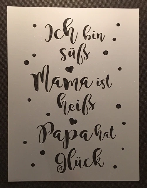 SHABBY CHIC SCHABLONE Oma Mama Familie f.Schild Spruch Geschenk Top