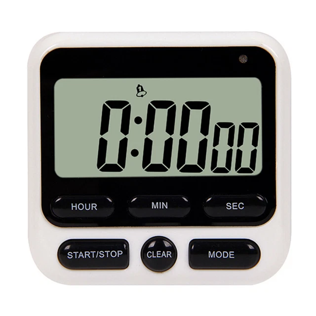 Reloj cronómetro digital cocina temporizador de cuenta regresiva reloj recordatorio alarma (negro)