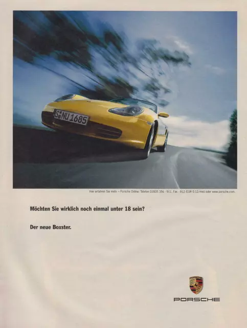 Porsche Boxster - Reklame Werbeanzeige Original-Werbung 2003