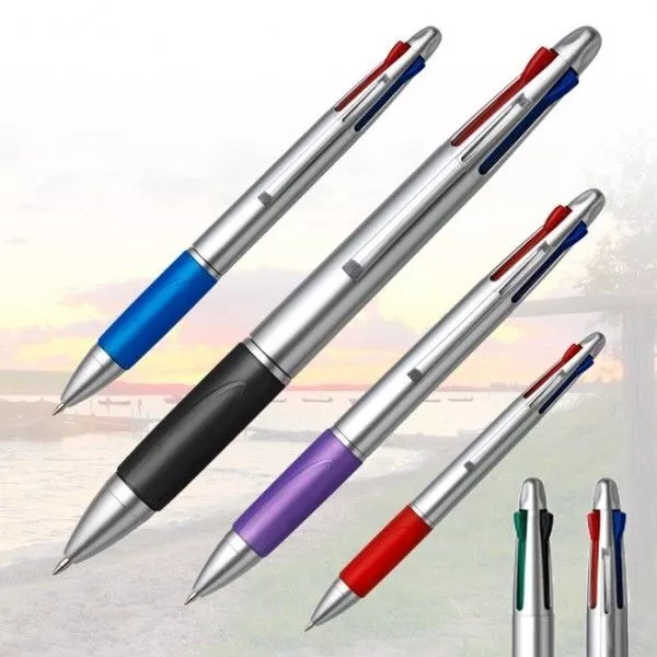 10 Stück Vierfarbkugelschreiber 4 Farben rot schwarz blau & grün Kugelschreiber