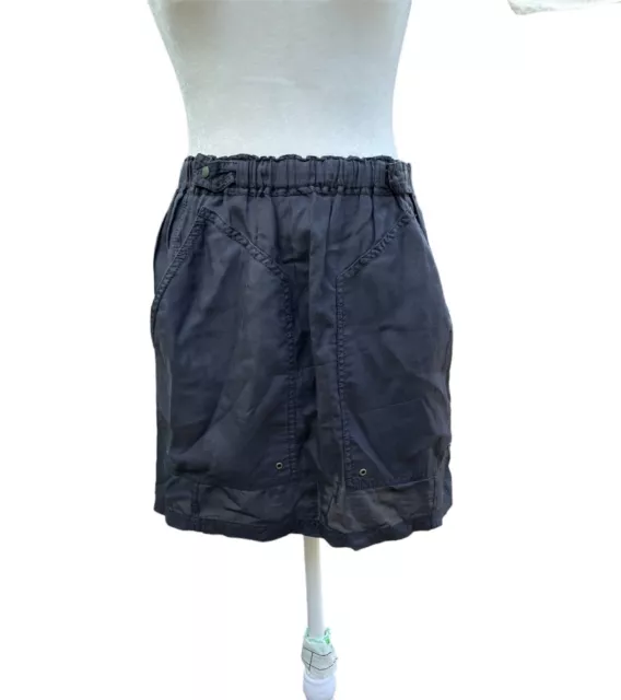 Etoile Isabel Marant leated Front Mini Skirt Black Cotton Silk Blend Size 1