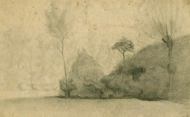 TABLEAU - DESSIN ancien au crayon - Paysage EUR 150,00 - FR