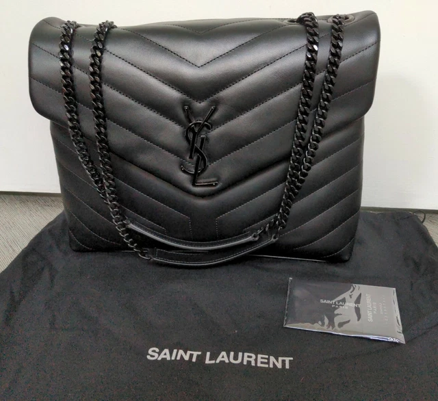 AUTENTICA BORSA YSL Saint Laurent Media Loulou Nera Nera Hw EUR