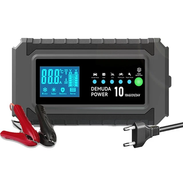 Chargeur Batterie LiFePO4 12V 10A - Charge Rapide 14.6V, Protections Multiples, Pour Batterie Lithium