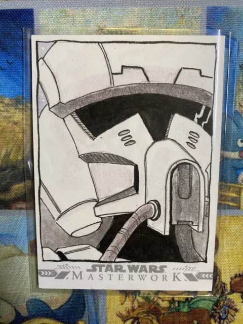 2023 Topps Star Wars Masterwork Stormtrooper Sketch Card Artist Dub Signed 1/1