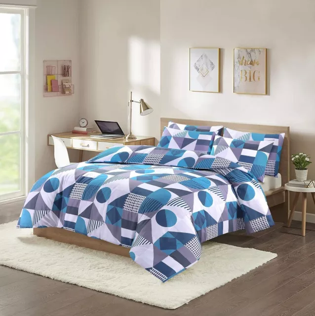 Duvet Quilt Cover SET Simple Pattern Design Polycotton Bedding Summer/winter Set