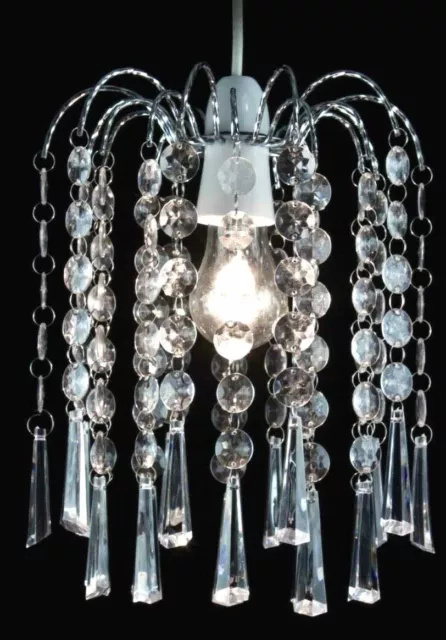 Chandelier Ely Style Modern Ceiling Light Shade Droplet Pendant Acrylic Crystal