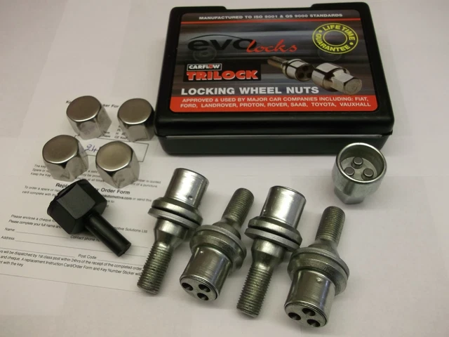 thumbnail image 2 of Sumex 12x1.25mm Anti-Theft Locking Wheel Bolt Set (4 Nuts + Key) For Peugeot 1007, 207, 308 2 of 5