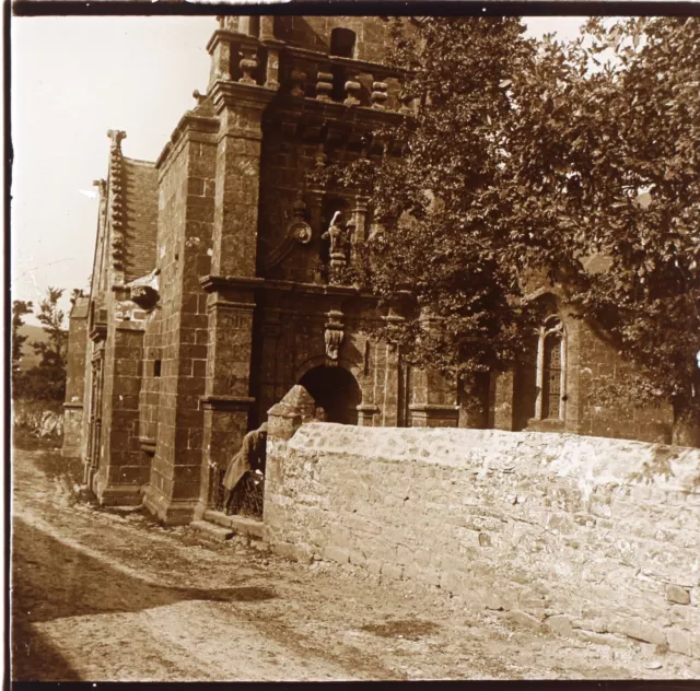 FRANCE Eglise Chapelle Photo c1925 Vintage Plaque de verre P74L27n