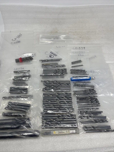 Lot Of 140 Carbide Metric/SAE/Letter Drills, Jobber/Screw Machine, 1.7mm - 23/32