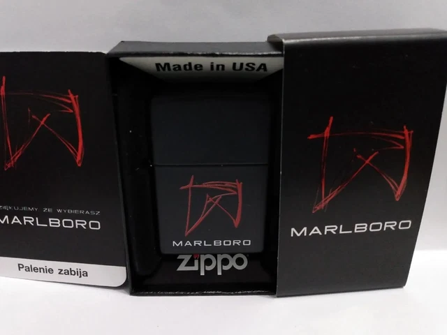 Zippo 2008 B 08 Marlboro Advertising Black Matte Red Logo