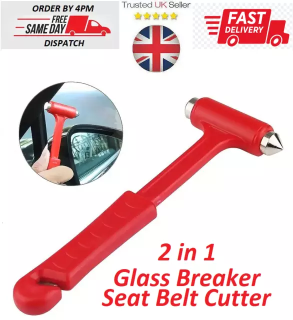 Emergency Car Safety Escape Hammer Seat Belt Cutter Tool Window Glass Breaker UK