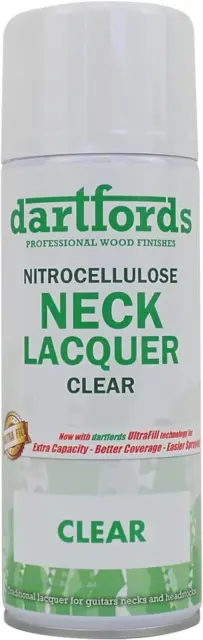 Dartfords Clear Nitrocellulose Guitar Neck Lacquer 400ml Aerosol