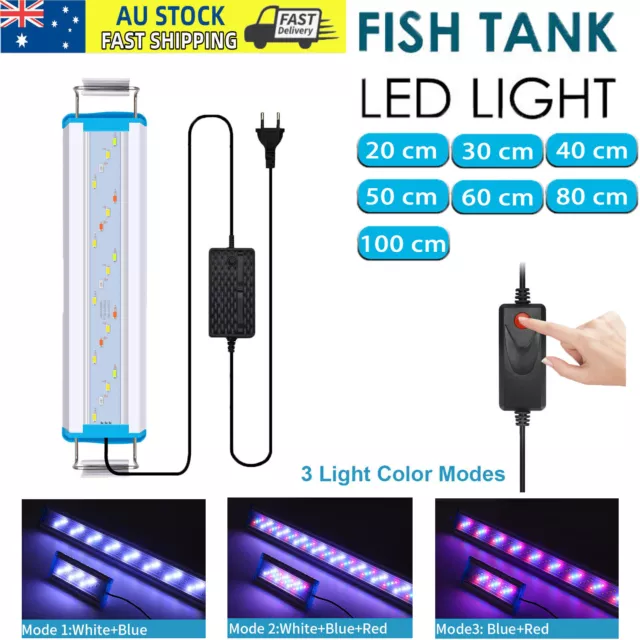 20-100CM Aquarium Light Lighting Full Spectrum Aqua Plant Fish Tank Bar LED Lamp