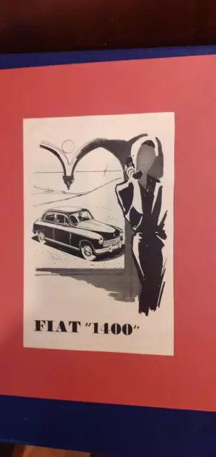 2 manifesti PUBBLICITA' FIAT "1400" anni 60' e - 1400 B  e 1900 B