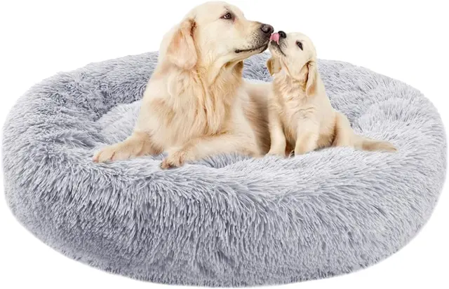 Dog Bed for Medium Large Dogs, 36 Inch Calming Dogs Bed, Washable-Round Cozy Sof
