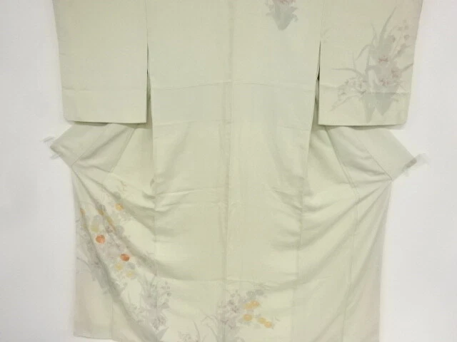 40043# Japanese Kimono / Antique Kimono / Embroidery / Flower & Kiku