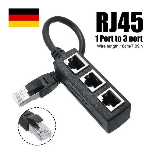 RJ45 Ethernet-Verlängerungskabelkabel, LAN Ethernet Netzwerk Splitter Adapterkabel, 1 Stecker