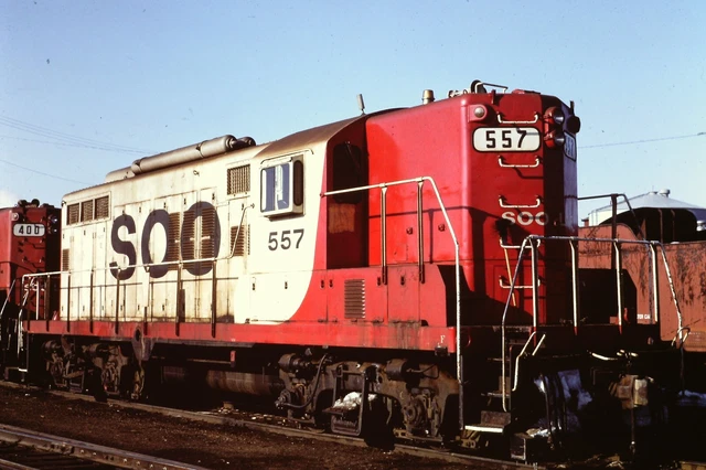 Soo Line SD9 557 Minneapolis Mn 3-7-82 Original Slide