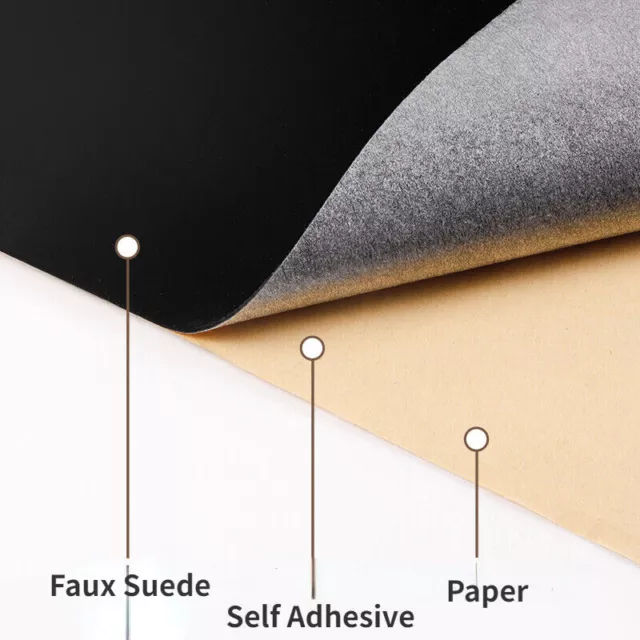 Self Adhesive Faux Suede Fabric Sticker Felt Car Interior Film Jewelry Case 3