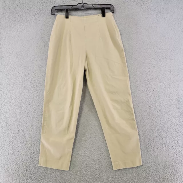 Eddie Bauer Pants Womens 4 Beige Bremerton Fit Side Zip Chino Ankle Stretch