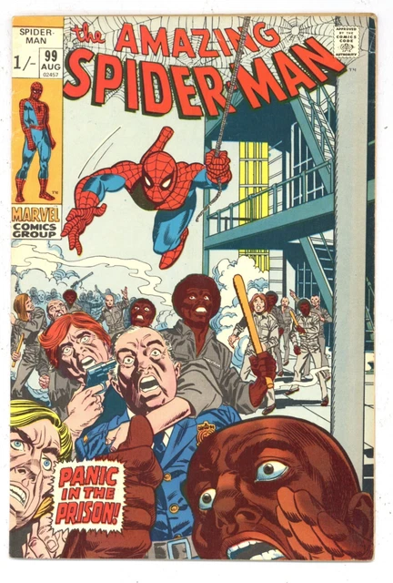Amazing Spider-Man 99 FN- British 1/- Cover Variant PRISON RIGHTS! 1970 R370