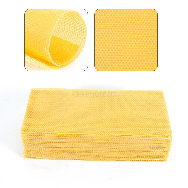 60 Pcs 7.7*16.3" Honeycomb Wax Frames Beekeeping Foundation Honey Bee Hive Tools
