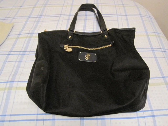 NWOT Juicy Couture Black Tote Bag hot pink lining