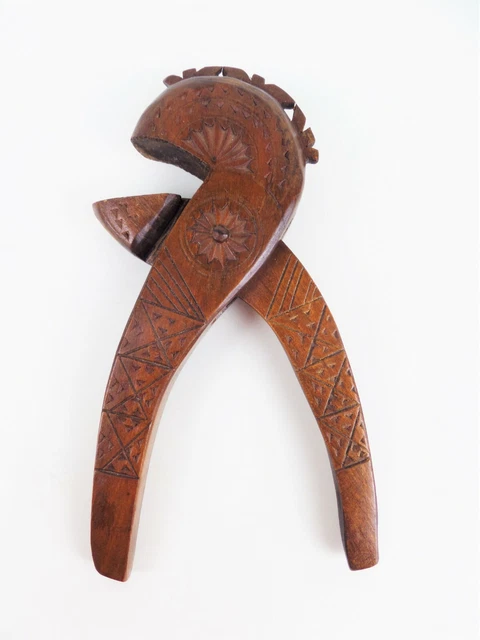 Antique Vintage Hand Carved Wooden Nut Cracker Folk Art Yugoslavia Germany