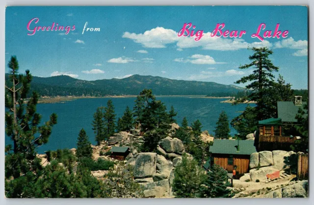 California CA - Big Bear Lake Ideal Vacation Spot - Greetings - Vintage Postcard