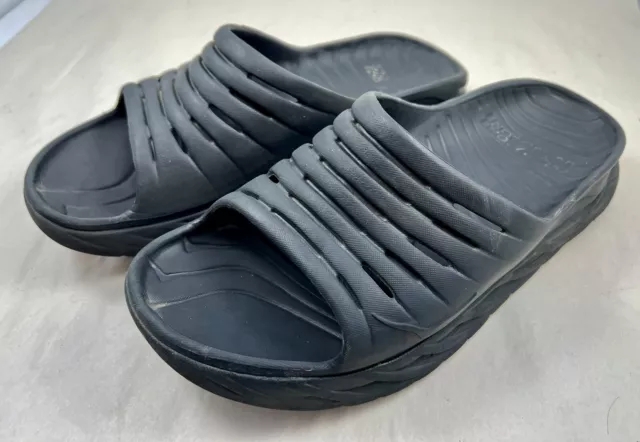 Hoka One One Ora Recovery Slide Black Slip On Sandal Women Size 10 / Men Size 8