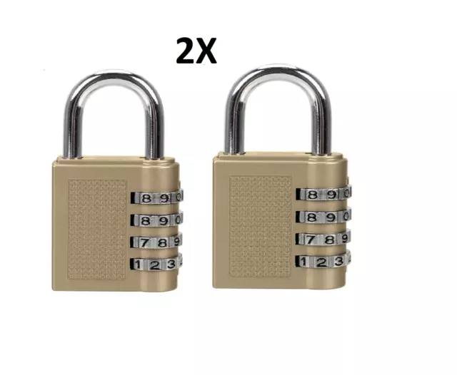 2 x lucchetto combinato per esterni a 4 cifre serratura scuola serratura da viaggio resistente alle intemperie
