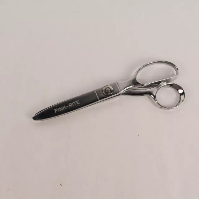 Vintage WISS Model E Pinking Shears Sewing Scissors PINK RITE Chrome Plate