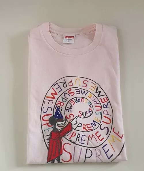 T SHIRT SS17 SUPREME Joe Roberts Swirl rosa pallido taglia XL
