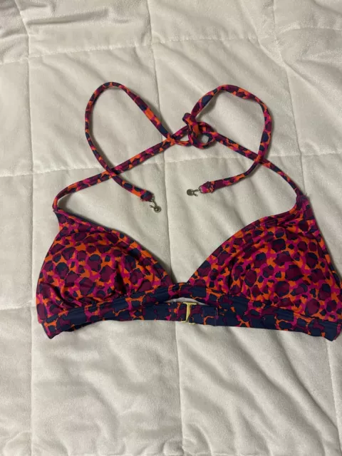 Marc by Marc Jacobs Swimwear Pink Blue Leopard Cheetah Bikini Top Size Small