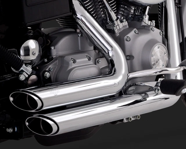 Vance  Hines Shortshots Staggered Exhaust Pipe Chrome for Harley Dyna 1991-2005