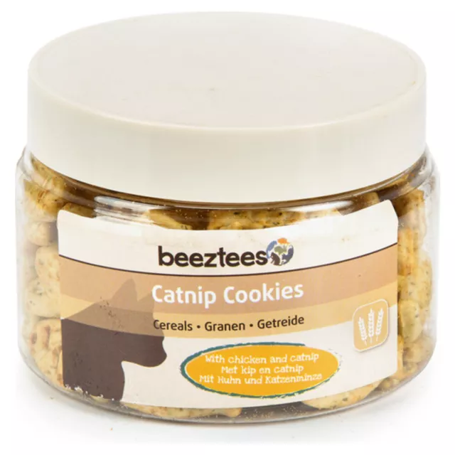 Beeztees Snack pour Chats Catnip Cookies Poulet 55 G, Neuf