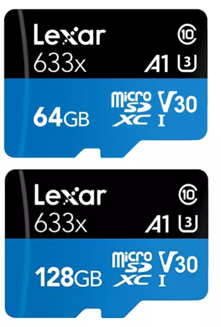 Lexar 64GB 128GB Micro SD U3 Card 100MB/s For Phone Dash Cam Camera Tablet