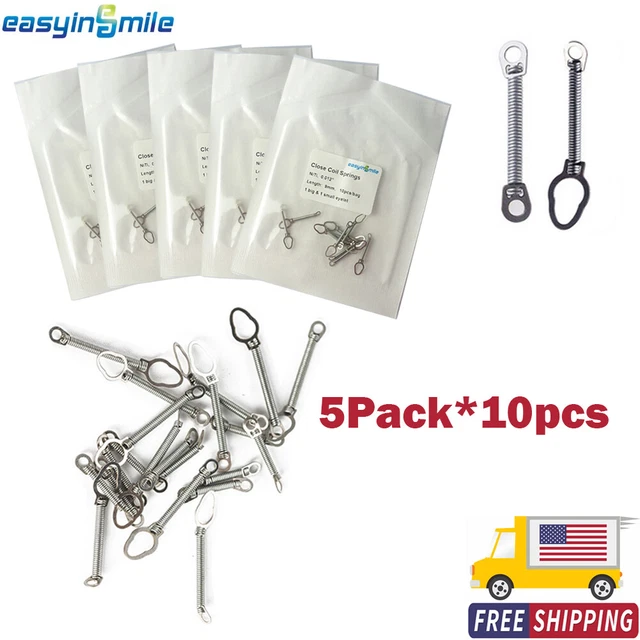 Dental Orthodontic Braces Wires Niti Closed Coil Springs 6/9/12mm Eyelet 50Pcs