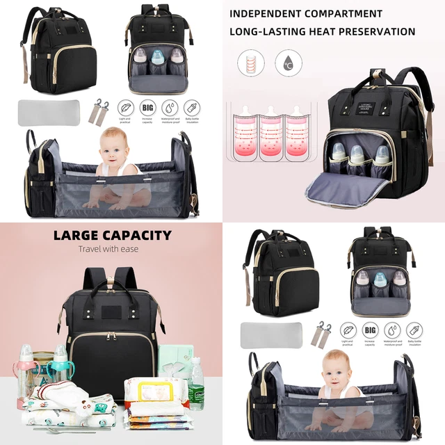 Diaper Bag Travel Backpack Bassinet Portable Bed Crib Changing Station Foldable
