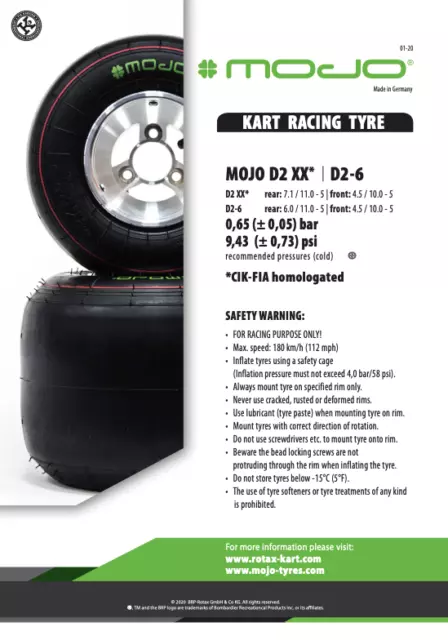 Mojo D2 Kart Racing Tyres Junior Rotax Max Latest Batch New Karting Race 2