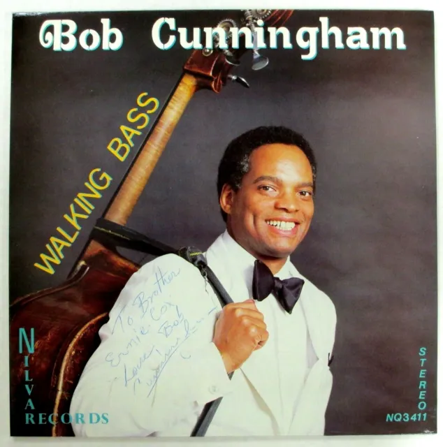 BOB CUNNINGHAM Autographed inscribed LP Walking Bass A2054