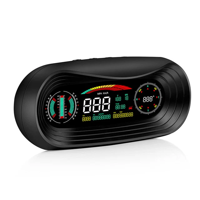 Car Digital GPS Speedometer Head Up Display Tilt Slope Meter HUD Gauge Compass