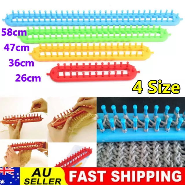 Long Scarf Knitting Loom Set Knitter Board Straight Rounded Kit 4 Size DIY Tool