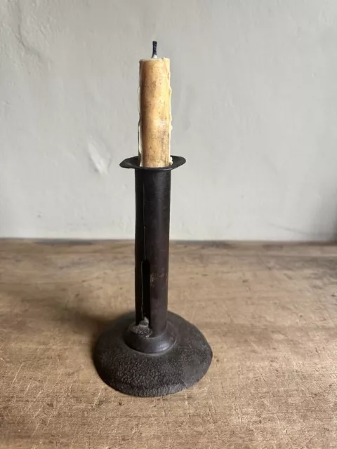 Antique Iron Hogscraper Candle Stick Holder Lighting 6.5 INCH PATINA